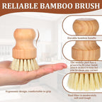 12 Packs Bamboo Scrub Brush for Dishes, Wooden Dish Scrubber Brushes - Image 3