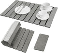 Large Stone Dish Drying Mat for Kitchen Counter, Foldable Water Absorbing by Dropereum