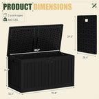 JUMMICO 270 Gallon Outdoor Storage Deck Box with Divider, Double Wall Storage Box with Lockable Lid for Garden Tools, Pools Supplies (Black) - Image 3
