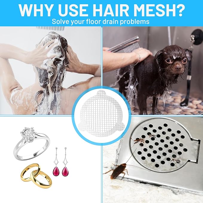 50 PCS Disposable Shower Drain Hair Catcher 3.54 Inches Round Drain Hair - Image 5