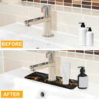 2 Pack Marble Texture Sink Splash Guard Faucet Mat Liquid Gold Marble Texture - Image 6