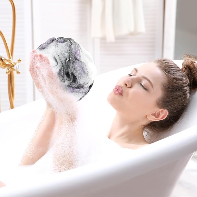Bath Loofah Shower Sponge Body Back Scrubber Soft Mesh Shower Puffs Exfoliating - Image 5