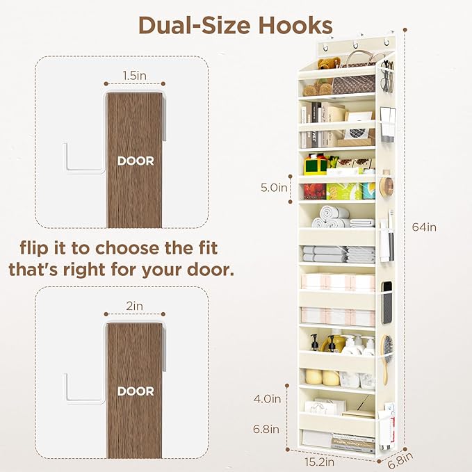 Over The Door Organizer, 7 Tier Door Hanging Organizers - Image 3