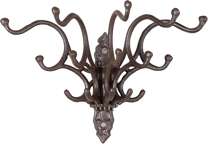 Creative Co-Op Antique Cast Iron Wall Hooks in Rust Finish - Image 5