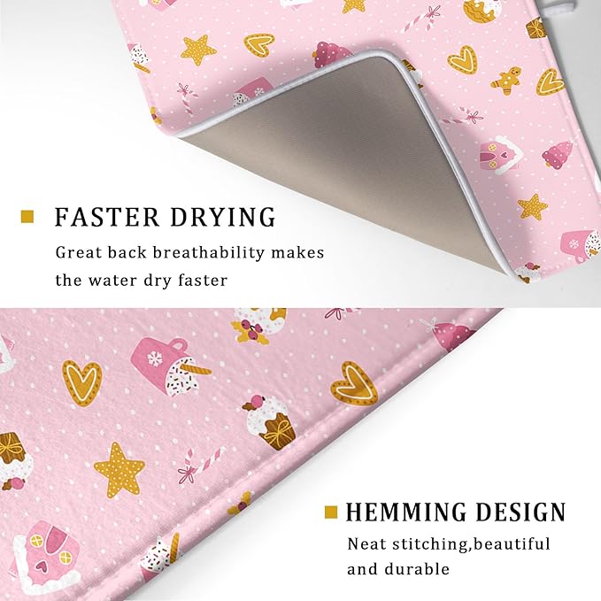 Christmas Pink Dish Drying Mat 18 x 24 Inch - Image 3