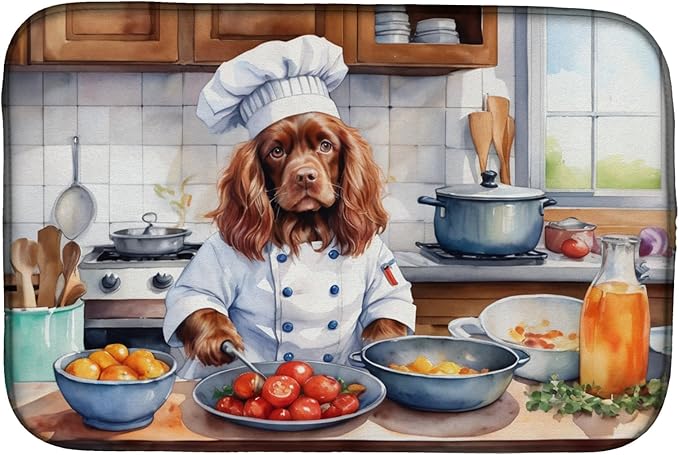 Caroline's Treasures DAC6331DDM Sussex Spaniel The Chef Dish Drying Mat by CarolinesTreasures
