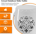 EFU Resin Garden Stool Indoor Outdoor,Decorative Antique Classic-Like Appearance, Waterproof UV Resistant Lightweight Sturdy,for Living Room, Garden Room, Patio(White) - Image 4