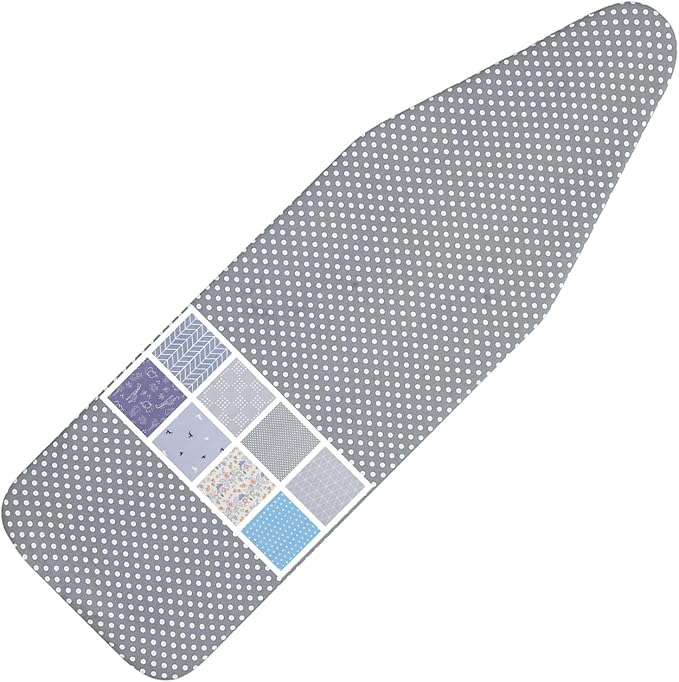 Ironing Board Cover and Pad Standard Size 15 x 54, 3 Pairs of Hook and Loop by LCLW