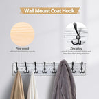 Coat Rack Wall Mount, Wooden Heavy Duty Coat Rack - Image 3