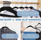 HOUSE DAY Black Velvet Hangers 60 Pack, Non Slip Felt Hanger, Slim Velvet - Image 3