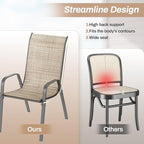 TLSUNNY Patio Chairs, Stackable Textilene Outdoor Dining Furniture for All Weather, with 17.7″ Wide Seat & Metal Frame, for Garden, Backyard, Deck, Restaurant, Poolside (8, Brown, 26.4″) - Image 9