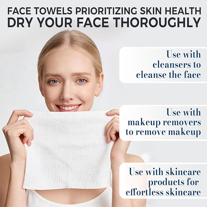 Disposable Face Towels XL, 7.9" x 9.4" Large Face Towelettes Disposable - Image 6