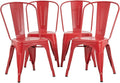 FDW Metal Dining Chairs Set of 4 Indoor Outdoor Chairs Patio Chairs Kitchen Metal Chairs 18 Inch Seat Height Restaurant Stackable Chair Tolix Side 330LBS Weight Capacity by FDW