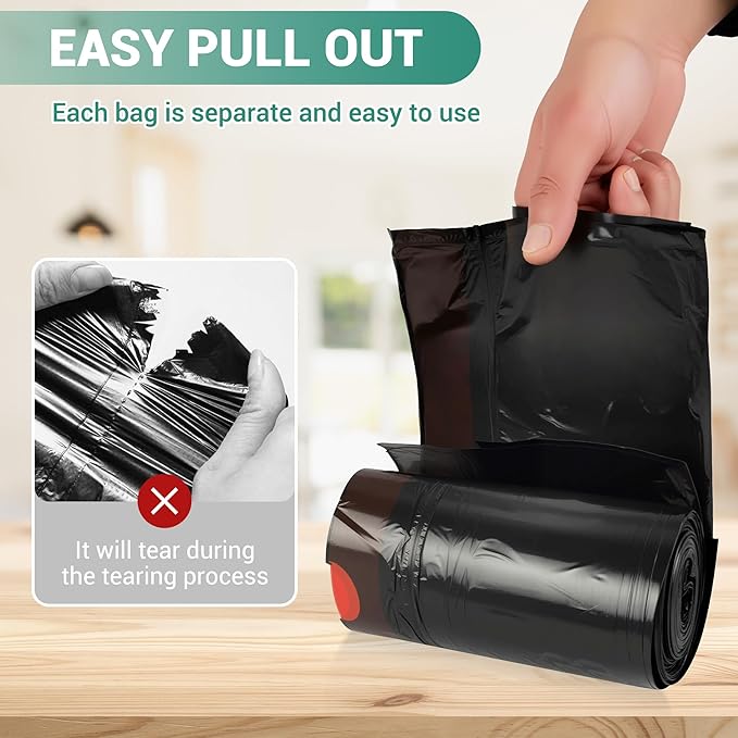 SWIHELP Drawstring Trash Bags 280 Counts 4 Gallon Garbage Bags 15 Liters - Image 4