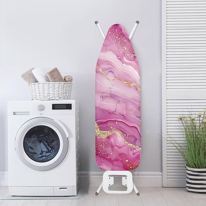 Pink Marble Ironing Board Cover Heat Reflective Anti-dust, Soft Fabric Cover - Image 3