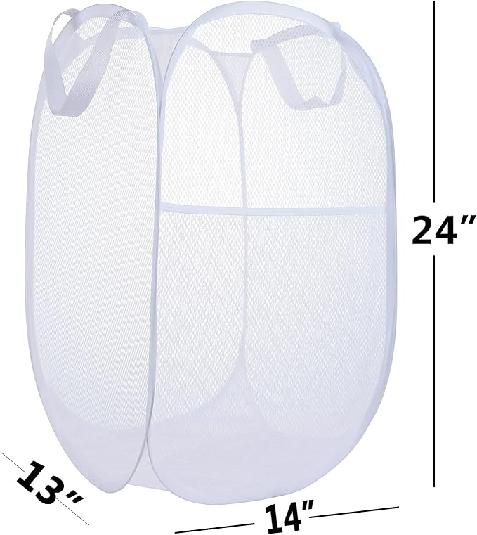 2 Pack Laundry Basket, Foldable Mesh Popup Laundry Hamper - Image 6
