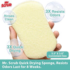 Sponges Kitchen Scrub Dish Sponge Scouring Pad, 6 Pack Cleaning Brush Scrubber - Image 2
