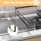 Dish Drying Rack Extendable Dish Rack Rustproof Carbon Steel - Image 9