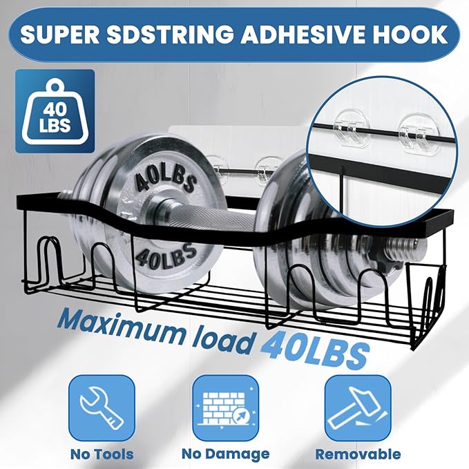 10 Pack Shower Caddy Adhesive Replacement, Shower Shelf Strong Adhesive Hooks - Image 3