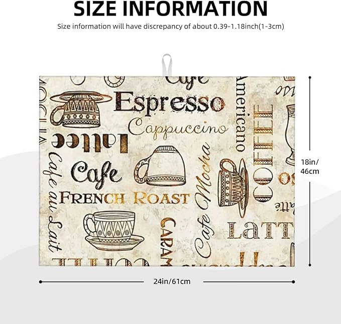 2Pcs Dish Drying Mats Faucet Mats Sets Large Size Coffee Mats Sink Faucet Mat - Image 4