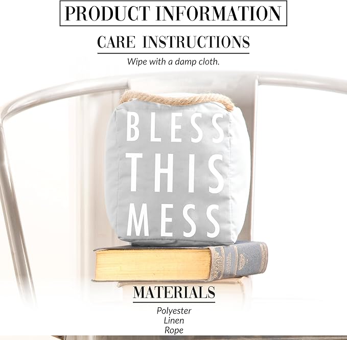 Pavilion Gift Company 72194 Bless This Mess Door Stopper, 5 x 6 - Image 2