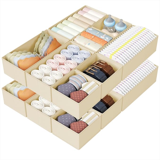 DIMJ Drawer Organizers Clothes, Fabric Closet Organizers and Storage, Shallow by DiMJ