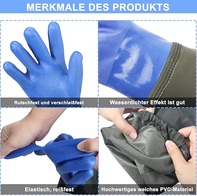 Chemical Resistant Nitrile Gloves Long Rubber Gloves Heavy Duty Long Gloves - Image 2