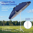 AMMSUN Shade Umbrella, Premium Portable Umbrella with Stand, 6.5ft Lightweight Free Standing Canopy for Sporting Games, Adjustable Instant Sun Protection and Easy to Carry, Navy Blue - Image 3