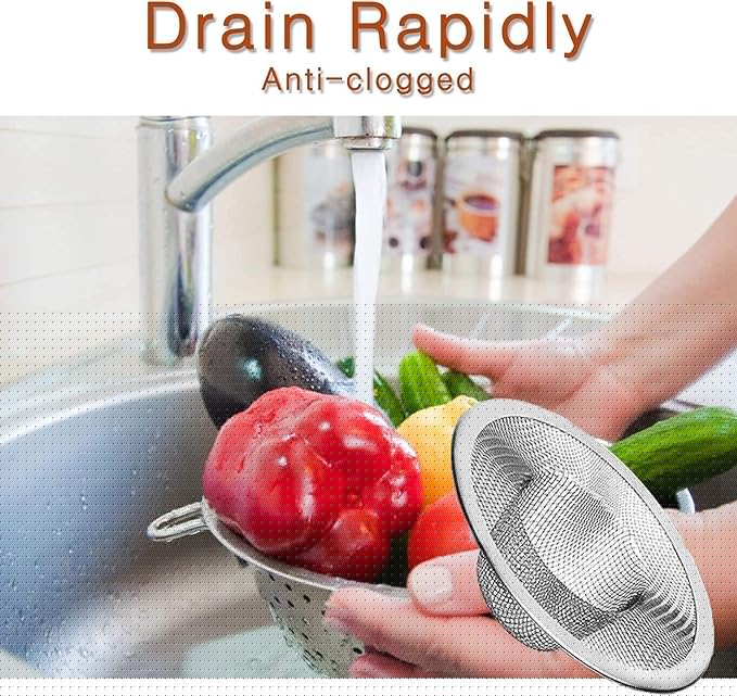 40pcs Heavy Duty Stainless Steel Slop Basket Filter Trap, 2.75" Top / 1" Mesh - Image 5