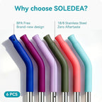 6 Pcs Reusable Metal Straws - Image 7