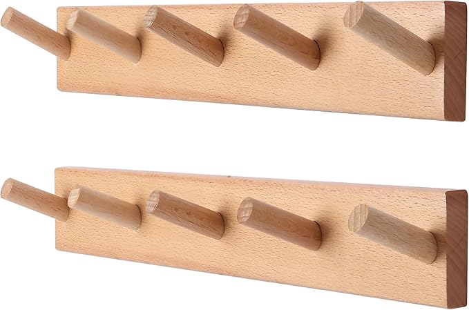 evory 2 Pack Coat Rack Wall Mount, 17 Inch Coat Hooks by Evory