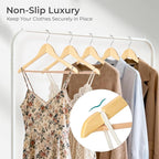 HOUSE DAY Premium Wooden Coat Hangers 10 Pack, Heavy Duty Solid Wood Clothes - Image 4