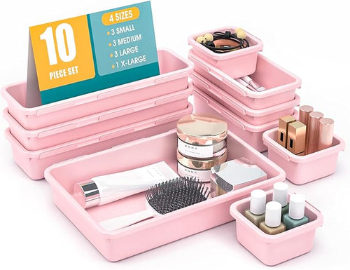 10 PCS Drawer Organizer Set, 4 Size Makeup Drawer Divider Organizer by StoreHappily