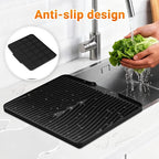 Silicone Dish Drying Mat for Kitchen Counter, Non-Slip Drain Pad, Dish Drying - Image 5