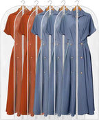60" Dress Bags for Gowns, 5 Packs All Clear Garment Bags for Hanging Clothes by Perber