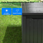 180 Gallon Resin Outdoor Deck Box Waterproof Patio Furniture, Garden Tools, Cushions, Pool Accessories Outside Storage (Black, 180 Gallon) - Image 5