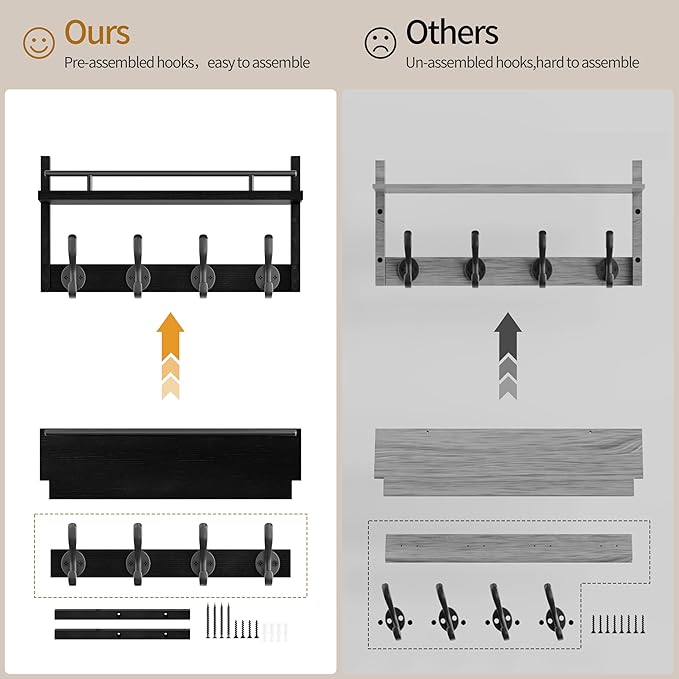 29 inch Coat Rack Wall Mount - Image 6