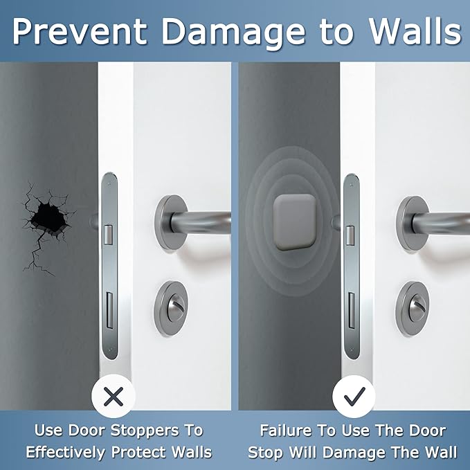 XoYoZo Door Stoppers Wall Protector Buffer Guard Doorknob Door Handle Bumper - Image 4