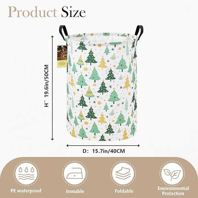 HUNRUNG Laundry Hamper, Large Canvas Fabric Lightweight Storage Basket Toy - Image 2