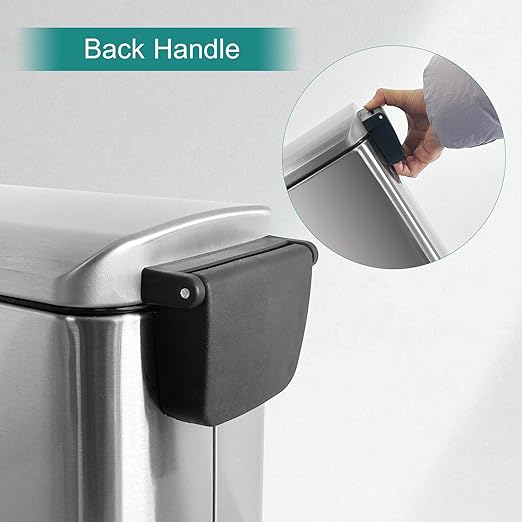 Small Bathroom Trash Can with Lid, 1.3 Gallon Stainless Steel Trash Can with - Image 8