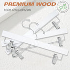 BAGAIL 10 Pack Wooden Pants Hangers - Image 6