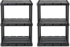 Gracious Living 2 Pack Light Duty Storage Shelves, Knect-A-Shelf 3-Shelf Ventilated Shelving Rack Organizer for Home, Garage, Basement, Laundry, Black by GraciousLiving
