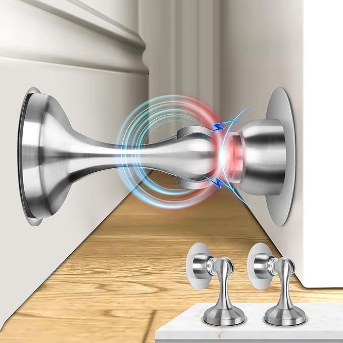 Magnetic Door Stoppers 2 Pack, Stainless Steel Door Stops - Image 8