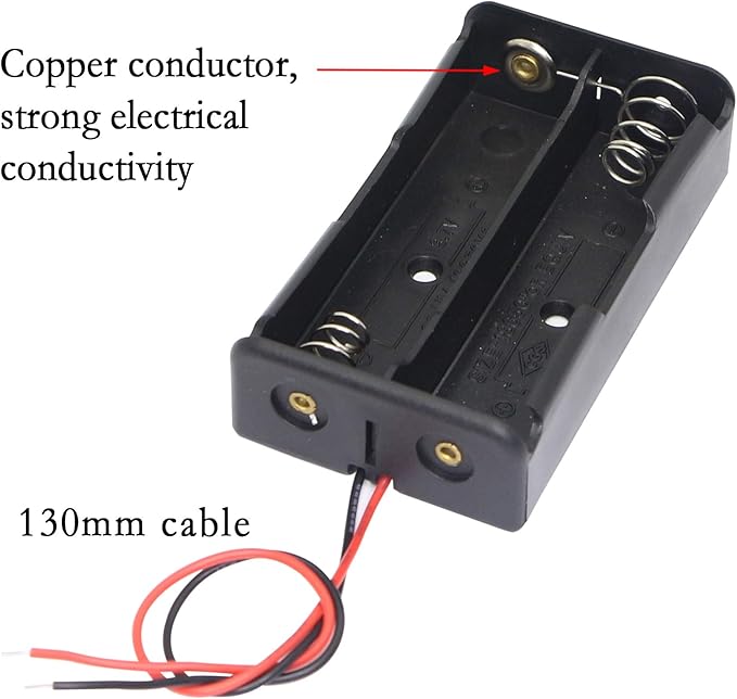 PNGKNYOCN 18650 Battery Clip, 2 Slots 3.7V DIY Battery Storage Box in Series - Image 3