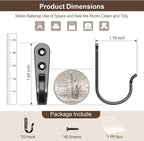 20-Pack Towel Hooks for Bathroom, Heavy Duty Black Metal Wall Hooks for Robe - Image 3