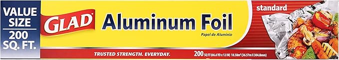 Glad Aluminum Foil Value Size, 200 Sq-Ft | Multiuse Foil by GladTrashFoodStorage