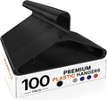 HOUSE DAY Black Plastic Hangers 100 Pack, Plastic Clothes Hangers by HOUSEDAY