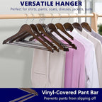 Amber Home 30-Pack Vintage Wooden Coat Hangers, Walnut Wood Suit Hangers - Image 6