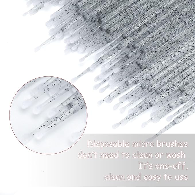 G2PLUS 500PCS Cotton Swabs, Crystal Black Disposable Micro Applicators Brush - Image 4