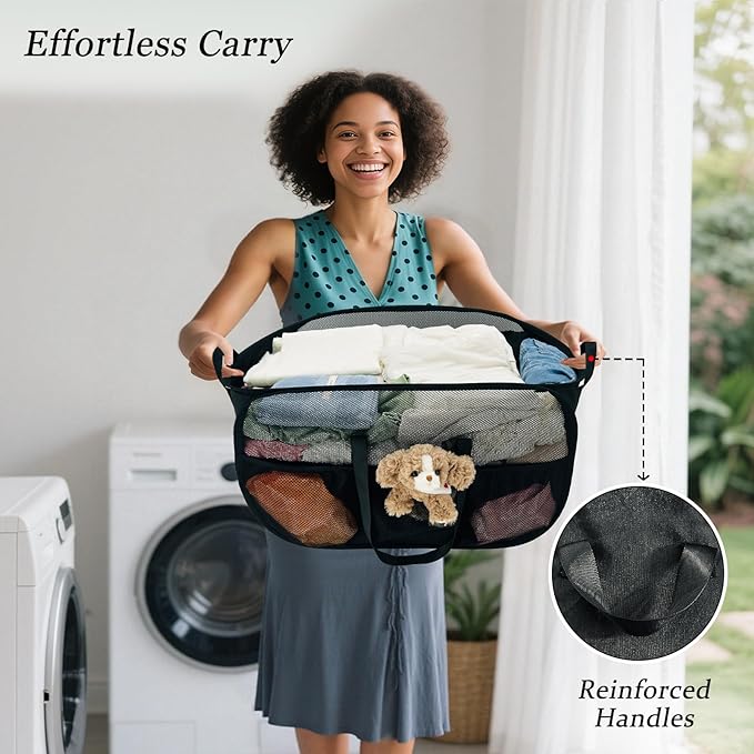 100L Extra Large Mesh Pop Up Hamper - Image 5
